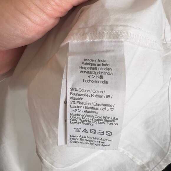 J.Crew $80 Sleeveless cotton poplin shirt in signature fit White Size M BT982 - Picture 5 of 6